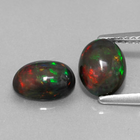 1.48 ct Multicolor Chocolate Opal Gemstone, Chocolate Opal Gem in Oval Cabochon Shape for Sale.