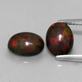 1.48 ct Multicolor Chocolate Opal Gemstone, Chocolate Opal Gem in Oval Cabochon Shape for Sale.