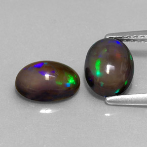 1.57 ct Multicolor Chocolate Opal Gemstone, Chocolate Opal Gem in Oval Cabochon Shape for Sale.