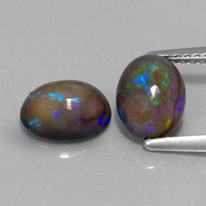 1.78 ct Multicolor Chocolate Opal Gemstone, Chocolate Opal Gem in Oval Cabochon Shape for Sale.