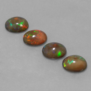 3.17 ct Multicolor Chocolate Opal Gemstone, Chocolate Opal Gem in Oval Cabochon Shape for Sale.