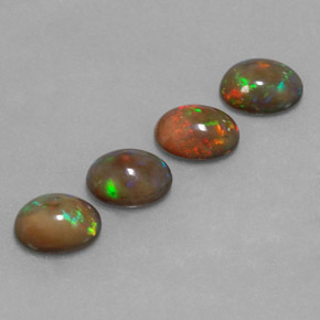 3.17 ct Multicolor Chocolate Opal Stone, Natural Chocolate Opal in Oval Cabochon Shape for Sale