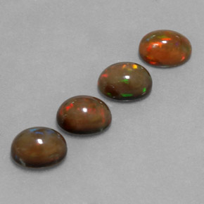 4.20 ctw Multicolor Chocolate Opal Stones, Natural Chocolate Opal in Oval Cabochon Shape for Sale