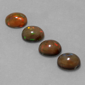 Chocolate Opal Gemstones in 8 x 6 mm (calibrated) Size for Sale, Chocolate Opal Stones in Multicolor Color