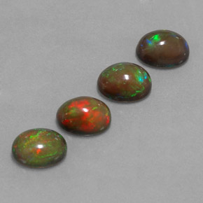 4.02 ct Multicolor Chocolate Opal Stone, Natural Chocolate Opal in Oval Cabochon Shape for Sale