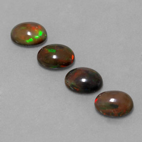 2.99 ct Multicolor Chocolate Opal Gemstone, Chocolate Opal Gem in Oval Cabochon Shape for Sale.