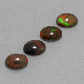 2.99 ct Multicolor Chocolate Opal Stone, Natural Chocolate Opal in Oval Cabochon Shape for Sale