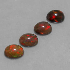 3.80 ct Multicolor Chocolate Opal Stone, Natural Chocolate Opal in Oval Cabochon Shape for Sale