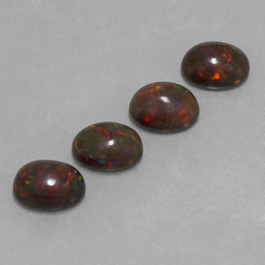 3.23 ctw Multicolor Chocolate Opal Stones, Natural Chocolate Opal in Oval Cabochon Shape for Sale