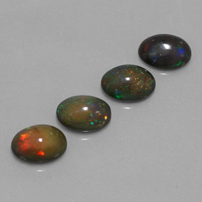 3.00 ctw Multicolor Chocolate Opal Stones, Natural Chocolate Opal in Oval Cabochon Shape for Sale