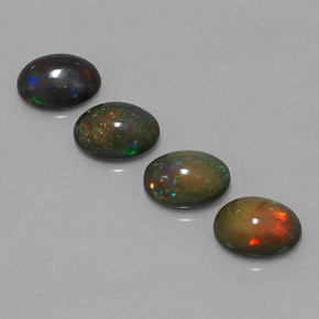 Chocolate Opal Gemstones in 8 x 6 mm (calibrated) Size for Sale, Chocolate Opal Stones in Multicolor Color