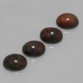 3.46 ctw Multicolor Chocolate Opal Stones, Natural Chocolate Opal in Oval Cabochon Shape for Sale