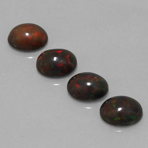 Chocolate Opal Gemstones in 8 x 6 mm (calibrated) Size for Sale, Chocolate Opal Stones in Multicolor Color