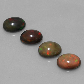 2.92 ct Multicolor Chocolate Opal Gemstone, Chocolate Opal Gem in Oval Cabochon Shape for Sale.