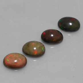 2.92 ct Multicolor Chocolate Opal Stone, Natural Chocolate Opal in Oval Cabochon Shape for Sale