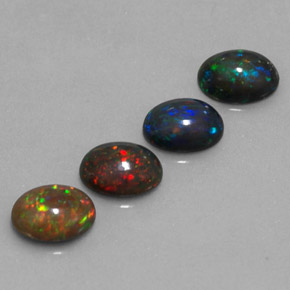 2.89 ct Multicolor Chocolate Opal Stone, Natural Chocolate Opal in Oval Cabochon Shape for Sale