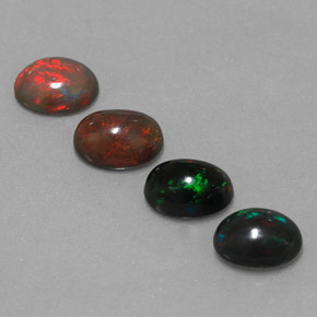 2.87 ct Multicolor Chocolate Opal Gemstone, Chocolate Opal Gem in Oval Cabochon Shape for Sale.