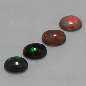 2.87 ct Multicolor Chocolate Opal Stone, Natural Chocolate Opal in Oval Cabochon Shape for Sale