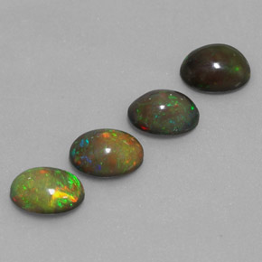 3.09 ct Multicolor Chocolate Opal Stone, Natural Chocolate Opal in Oval Cabochon Shape for Sale