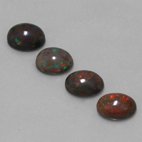 Chocolate Opal Gemstones in 8 x 6 mm (calibrated) Size for Sale, Chocolate Opal Stones in Multicolor Color