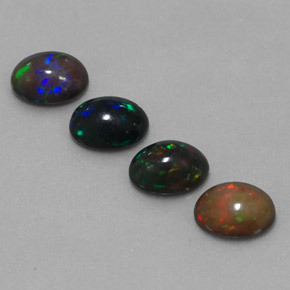 3.21 ct Multicolor Chocolate Opal Gemstone, Chocolate Opal Gem in Oval Cabochon Shape for Sale.