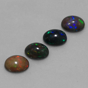 3.21 ct Multicolor Chocolate Opal Stone, Natural Chocolate Opal in Oval Cabochon Shape for Sale