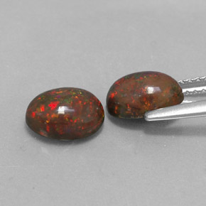 Chocolate Opal Gemstone in 8 x 6 mm (calibrated) Size for Sale, Chocolate Opal Stone in Multicolor Color