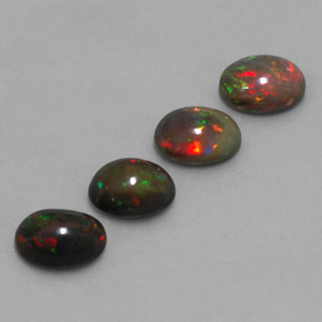 3.20 ct Multicolor Chocolate Opal Stone, Natural Chocolate Opal in Oval Cabochon Shape for Sale
