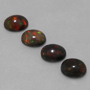 3.40 ct Multicolor Chocolate Opal Gemstone, Chocolate Opal Gem in Oval Cabochon Shape for Sale.