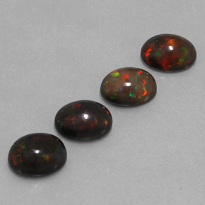 3.40 ct Multicolor Chocolate Opal Stone, Natural Chocolate Opal in Oval Cabochon Shape for Sale