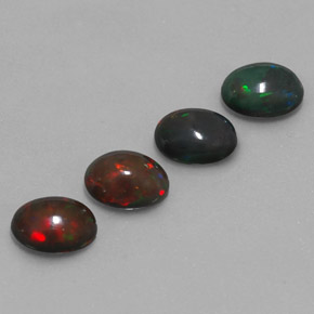 3.35 ct Multicolor Chocolate Opal Stone, Natural Chocolate Opal in Oval Cabochon Shape for Sale