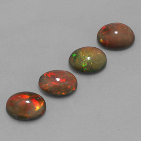 3.74 ct Multicolor Chocolate Opal Stone, Natural Chocolate Opal in Oval Cabochon Shape for Sale