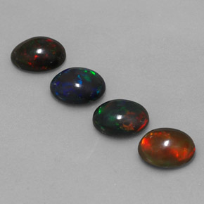 2.86 ct Multicolor Chocolate Opal Gemstone, Chocolate Opal Gem in Oval Cabochon Shape for Sale.