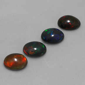 2.86 ct Multicolor Chocolate Opal Stone, Natural Chocolate Opal in Oval Cabochon Shape for Sale