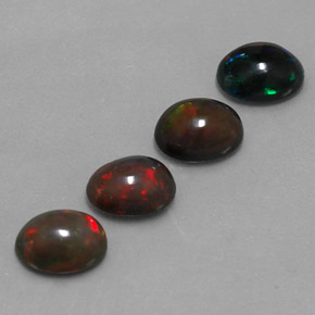 3.57 ctw Multicolor Chocolate Opal Stones, Natural Chocolate Opal in Oval Cabochon Shape for Sale