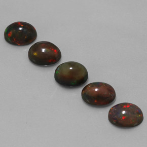 5.10 ct Multicolor Chocolate Opal Gemstone, Chocolate Opal Gem in Oval Cabochon Shape for Sale.