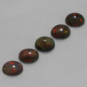 5.10 ct Multicolor Chocolate Opal Stone, Natural Chocolate Opal in Oval Cabochon Shape for Sale