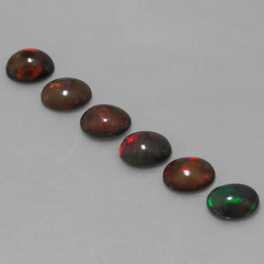 4.61 ctw Multicolor Chocolate Opal Gemstones, Chocolate Opal Gems in Oval Cabochon Shape for Sale.
