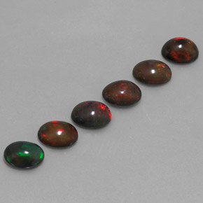 4.61 ctw Multicolor Chocolate Opal Stones, Natural Chocolate Opal in Oval Cabochon Shape for Sale