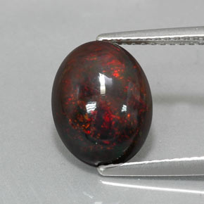 2.44 ct Multicolor Chocolate Opal Gemstone, Chocolate Opal Gem in Oval Cabochon Shape for Sale.