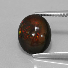 2.24 ct Multicolor Chocolate Opal Gemstone, Chocolate Opal Gem in Oval Cabochon Shape for Sale.