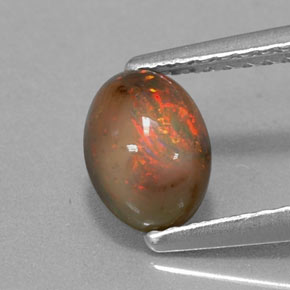 0.69 ct Multicolor Chocolate Opal Gemstone, Chocolate Opal Gem in Oval Cabochon Shape for Sale.