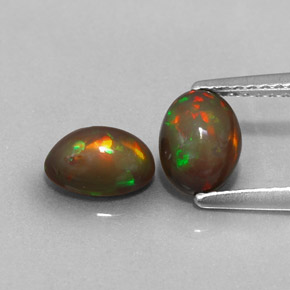 1.07 ct Multicolor Chocolate Opal Gemstone, Chocolate Opal Gem in Oval Cabochon Shape for Sale.