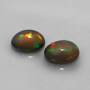 1.07 ct Multicolor Chocolate Opal Stone, Natural Chocolate Opal in Oval Cabochon Shape for Sale