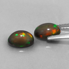 Chocolate Opal Gemstone in 7 x 5 mm (calibrated) Size for Sale, Chocolate Opal Stone in Multicolor Color