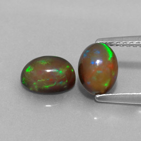 1.27 ct Multicolor Chocolate Opal Gemstone, Chocolate Opal Gem in Oval Cabochon Shape for Sale.