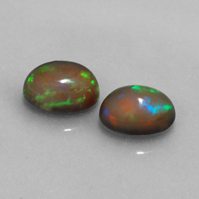 1.27 ct Multicolor Chocolate Opal Stone, Natural Chocolate Opal in Oval Cabochon Shape for Sale