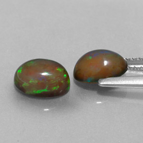 Chocolate Opal Gemstone in 7 x 5 mm (calibrated) Size for Sale, Chocolate Opal Stone in Multicolor Color