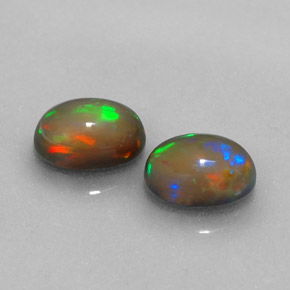 1.23 ct Multicolor Chocolate Opal Stone, Natural Chocolate Opal in Oval Cabochon Shape for Sale