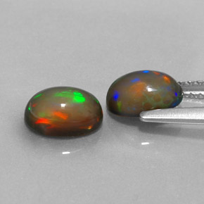 Chocolate Opal Gemstone in 7 x 5 mm (calibrated) Size for Sale, Chocolate Opal Stone in Multicolor Color